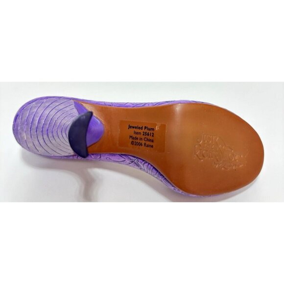 Just The Right Shoe Jewelled Plum by Lorraine Vail, VTG Purple Mini Heel Decor - Picture 2 of 8